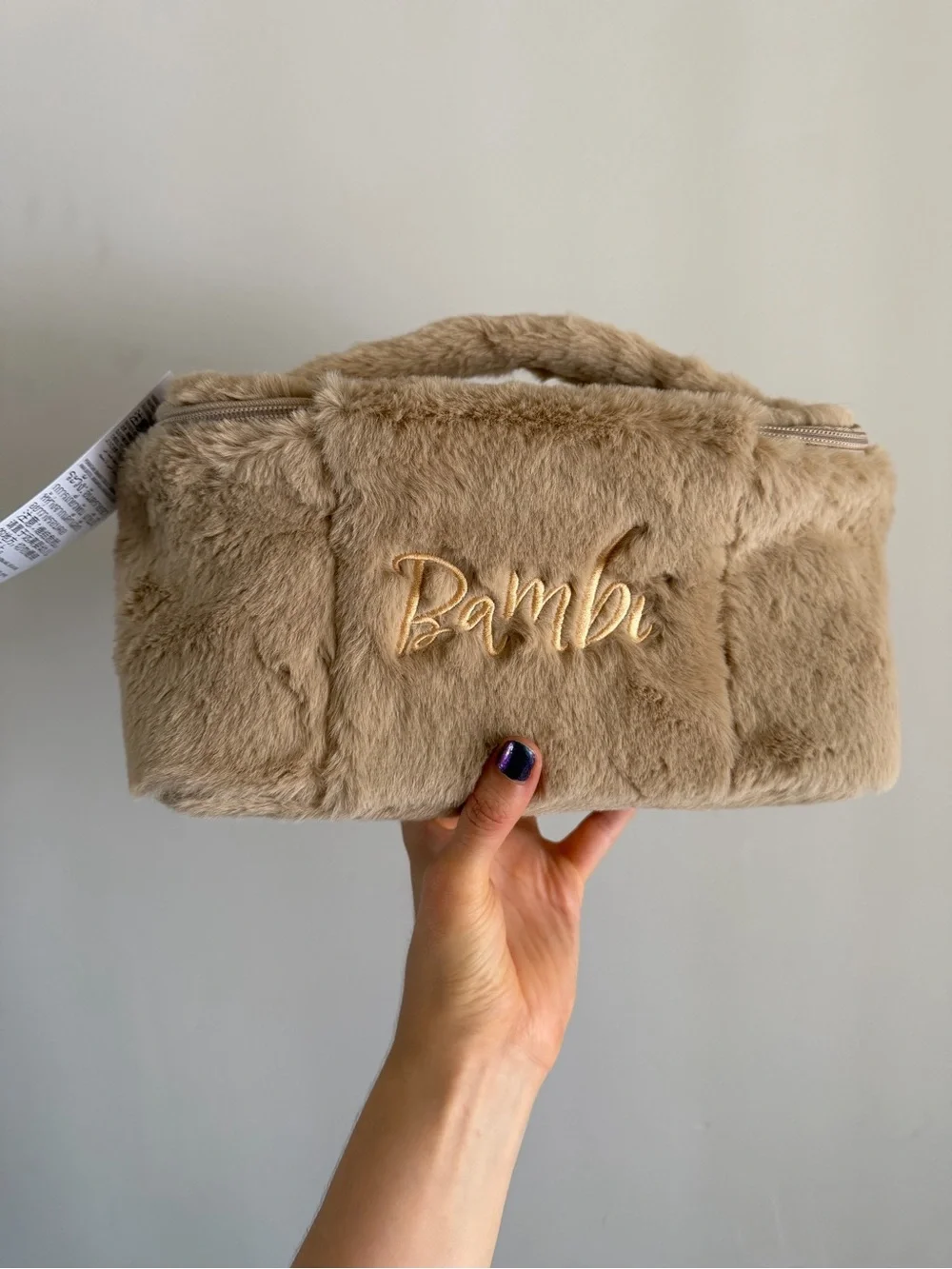 🆕 Disney Bambi Faux Fur Box Cosmetic Bag / Lunch Box